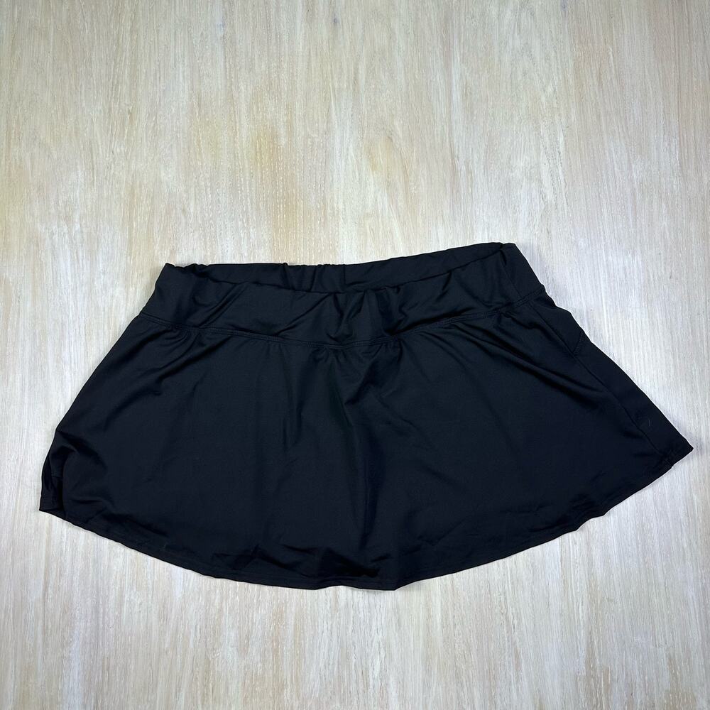 NWT SHEIN CURVE+ Plus Black Solid Phone Pocket Side Skort Tennis Running US 22